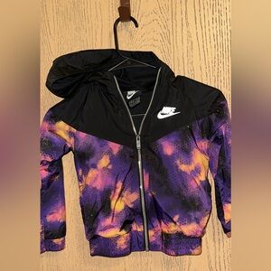 Nike Black and Purple Hooded Jacket